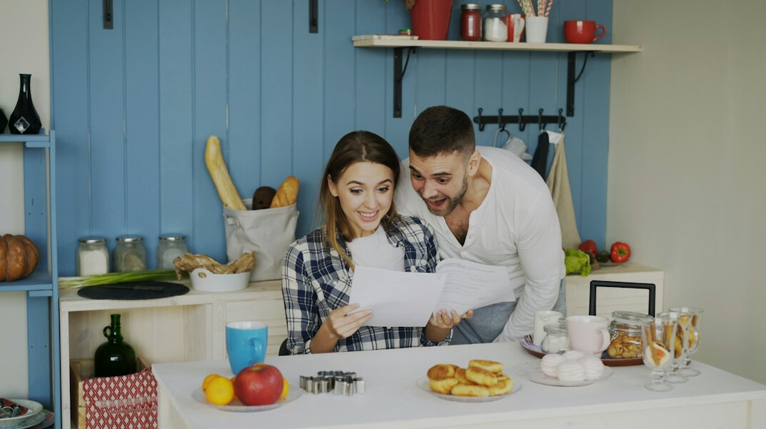 family creating budget plan