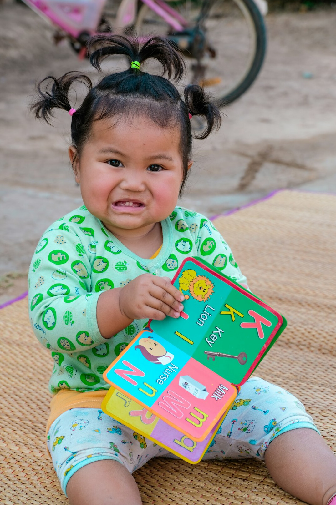 child reading financial book
