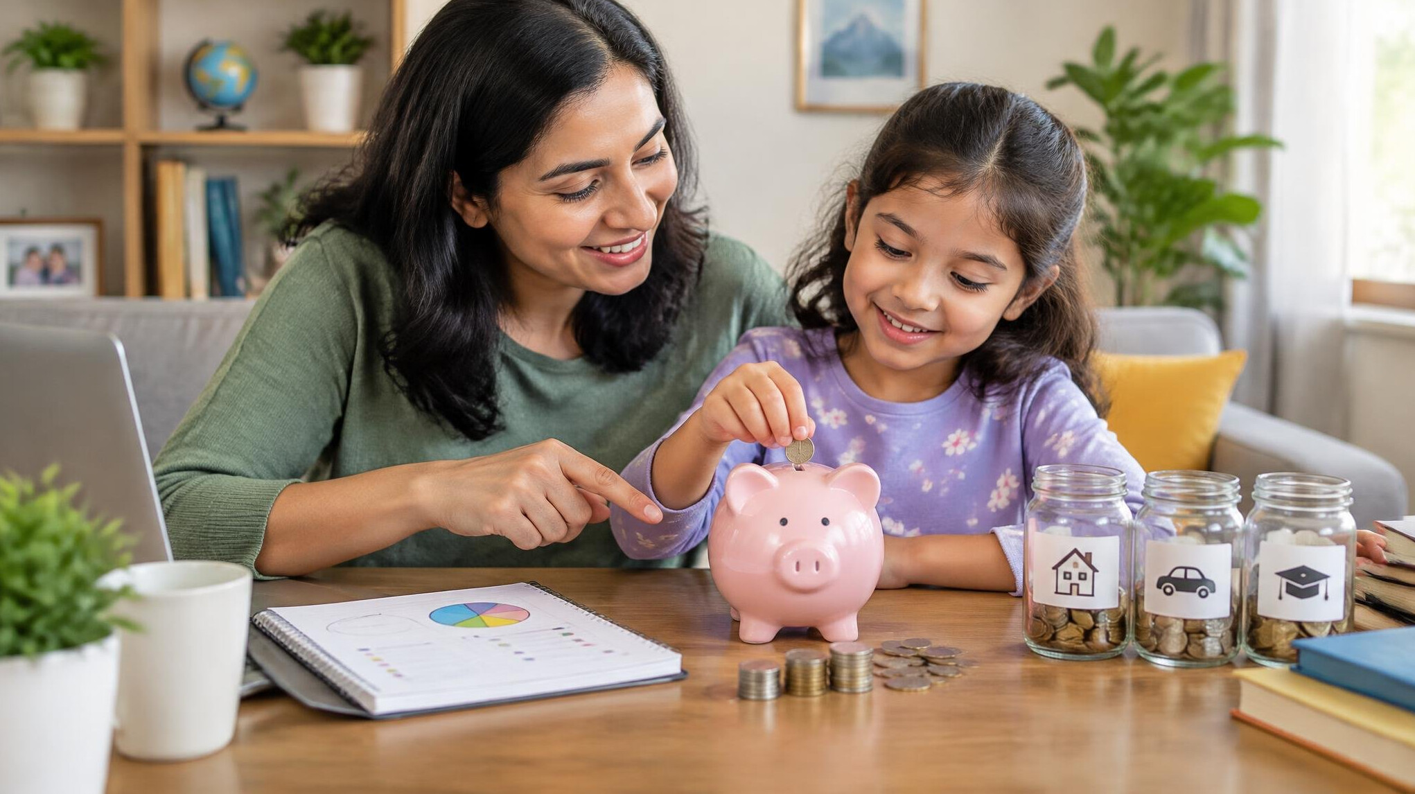 parent teaching child money management
