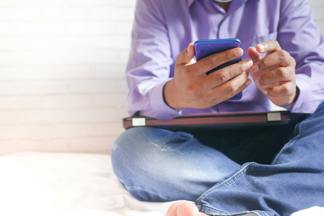 person checking phone subscriptions